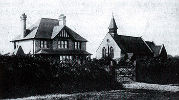 The vicarage and church about 1910 [X354/4/80]